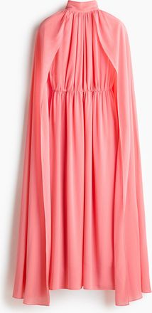 H&M Drapiertes Kleid mit Cape-Detail - Rosa