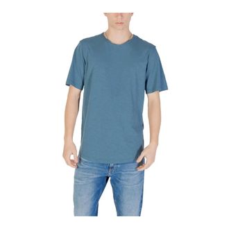 Jack & Jones T-Shirts, male, Blue, XL, Short Sleeve Crew Neck T-Shirt