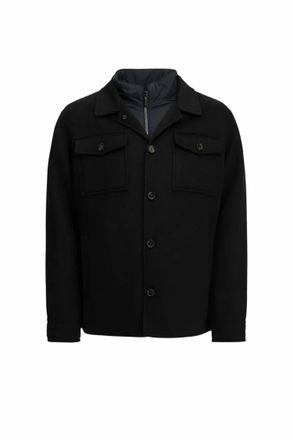 Moorer Mens Dossi Layered Shirt Jacket In Navy Blue