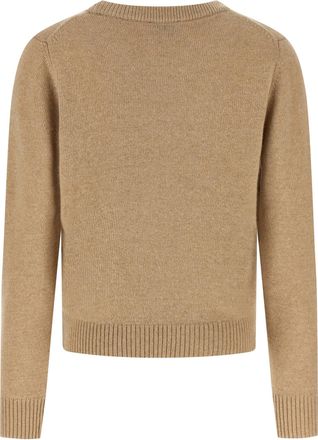 Ganni Banana-Graphic Intarsia Knit Sweater - Beige