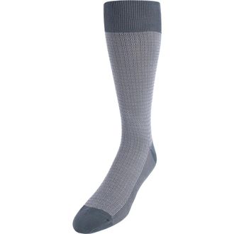 Trafalgar Store Bernard Chain Link Mercerized Cotton Mid-Calf Socks in Charcoal at Nordstrom