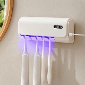 No Brand Esterilizador Uv Para Cepillos De Dientes Con Soporte Para 5 Cepillos Montaje En Pared, Funci&oacute;n De Secado