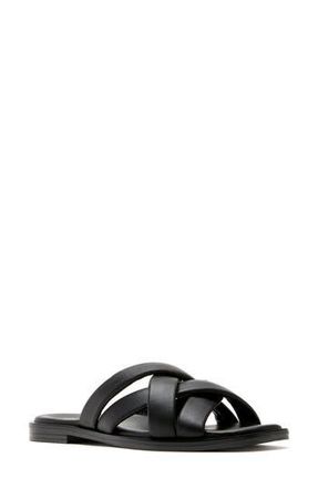 La Canadienne Fox Slide Sandal in Black Leather at Nordstrom Rack, Size 10