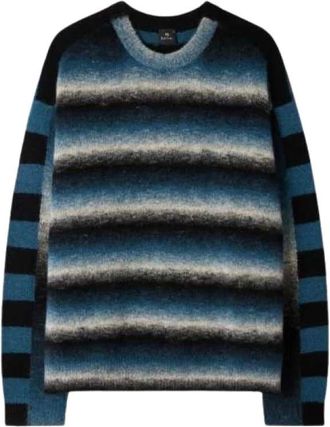 Paul Smith Truien & Vesten, Heren, Blauw, S, Wol, Trui met ronde hals en strepen