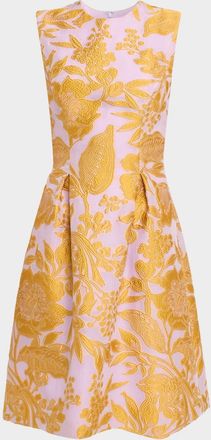 Lela Rose Floral Fil Coupe Off-The-Shoulder Gown