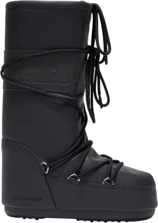 Moon Boot Fitness, Dames, Zwart, 39 EU, Leer, Icon Rubber Boots