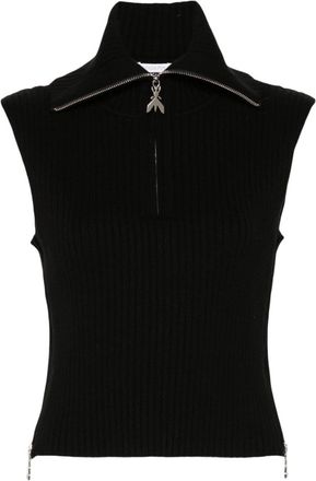Patrizia Pepe zip-up vest - women - Polyester/Viscose - 0 - Black