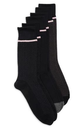 Ted Baker Assorted 3-Pack Crew Socks in Black at Nordstrom Rack