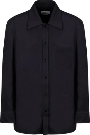 Lanvin Overhemden, Heren, Grijs, L, Stalen Oversized Cocoon Stijl Shirt