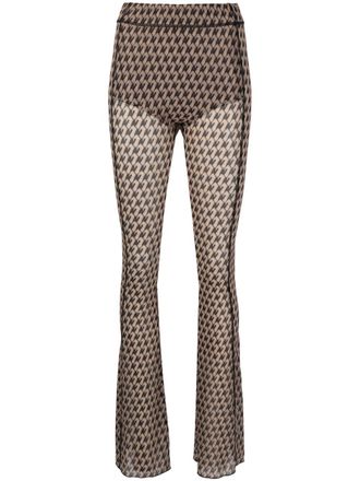 Avavav Pantaloni Apartment con monogramma - Marrone