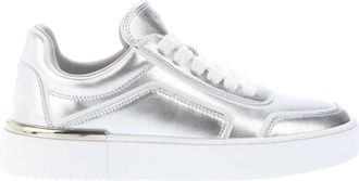 DKNY Dames Baylor Leren Sneakers (Zilver)