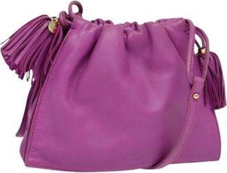 Loewe Pre-owned Bucket Bags, female, Purple, Size: ONE SIZE Pre-owned Leather Bucket Bag