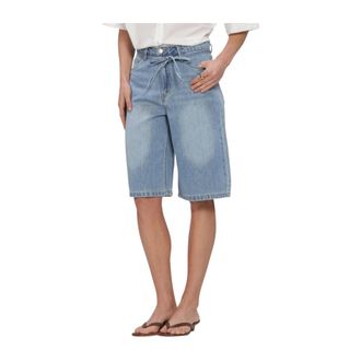 Object Object - Objrosie MW LO Denim Long - Dames - Korte broeken - Blauw - Maat: XS Denim