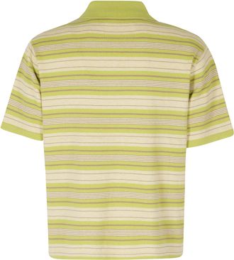 Guest In Residence Short Sleeve Stripe Rugby Cashmere Polo Shirt