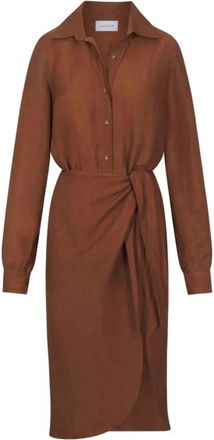 Anemos Womens The L. a. Button Down Dress In Espresso