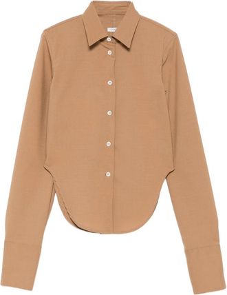 Covert Curved-hem Long-sleeve Shirt