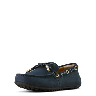 Ariat Womens Margot Driving Moc Shoes in Navy Suede, B Medium Width, Size 5.5, by Ariat