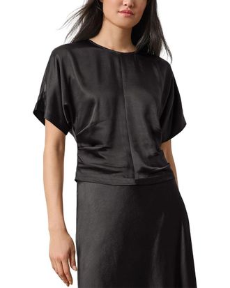 Lilla P Satin Dolman Short Sleeve Shirt
