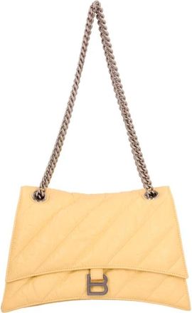 Balenciaga Medium Crush Tas in Trendy Stijl - Dames - Schoudertassen - Geel - ONE Size - Tassen
