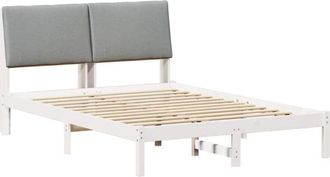 vidaXL Estructura De Cama Con Cabecera Y Gris Claro 140 X 190 Cm Vidaxl