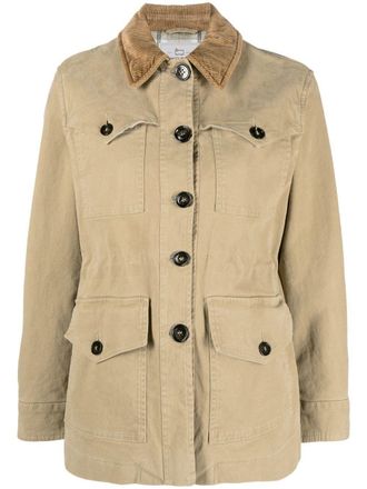Woolrich Shirtjack met enkele rij knopen - Groen