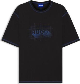 HUGO BOSS Logo-artwork T-shirt in cotton jersey