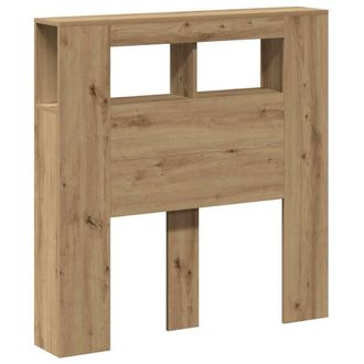Berkfield Home LED Headboard Artisan Oak 100x18.5x103.5 cm Engineered Wood in Brown