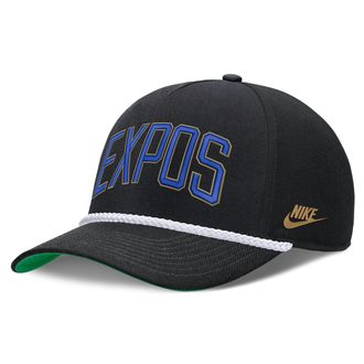 Nike Montreal Expos Rise Nike Mens MLB Adjustable Hat in Black | NB4508ZEMEX-D8K