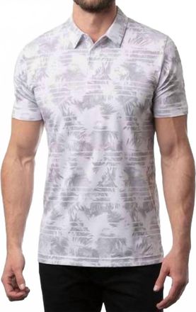 Travis Mathew Seaside Blue Polo Shirt In White