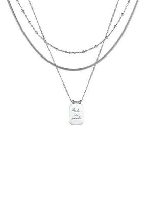 Mantra God Is Good - Layered Necklace in Silver at Nordstrom