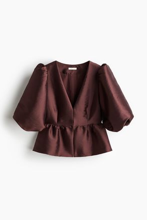 H&M Peplumbluse - Weinrot
