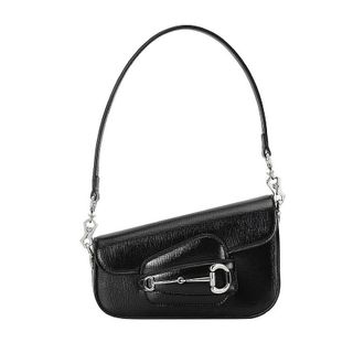 Gucci Black Leather Mini Gucci Horsebit 1955 Handbag