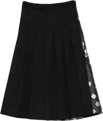 Stine Goya Rokken, Dames, Zwart, S, Panelled Pleated Midi Skirt