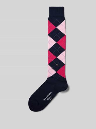 Burlington Kniestr&uuml;mpfe mit geripptem Abschluss in Blau, Gr&ouml;&szlig;e 36-41