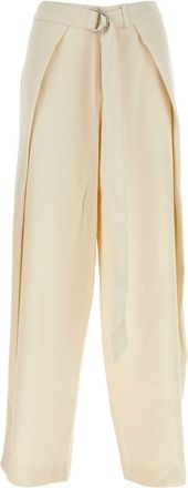 Ami Ami Ivory Viscose Blend Wide Leg Pant