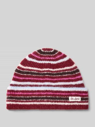 Oh April Beanie mit Label-Detail Modell Arlo in Dunkelrot, Gr&ouml;&szlig;e 1