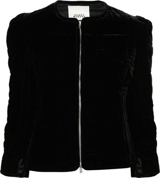 Isabel Marant Djanet quilted velvet jacket - women - Fabric - 38 - Black