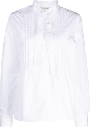 Maison Kitsuné pussy-bow cotton shirt - women - Cotton - 36 - White