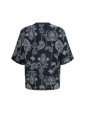Giorgio Armani All-Over Damask Pattern Shirt - Navy