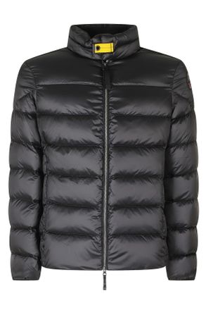Parajumpers Short Puffer Jacket With High Neck And Yellow Drawstring
