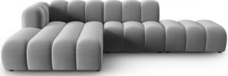 MICADONI 5-Sitzer Design Modul Ecksofa Lupine mit Eckteil links - Samtbezug