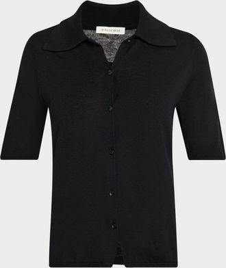 By Malene Birger Dotta Knit Wool-Silk Blouse