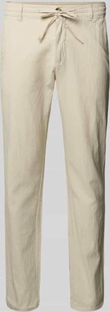 Lindbergh Lindbergh Tapered Fit Leinenhose mit elastischem Bund in Sand, Größe XL
