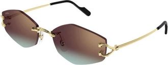 Cartier Ct0620S 005 Sunglasses - unisex - Cartier - Sunglasses - Yellow - 56 MM - Accessories