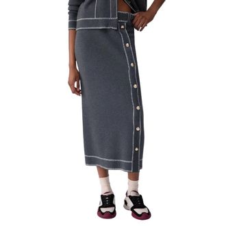 Liu Jo Midi Skirt - female - Liu Jo - Midi Skirts - Gray - XS - Skirts