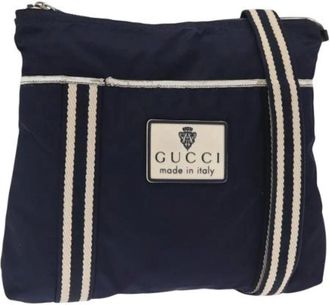 Gucci Pre-owned Cross Body Bags, female, Blue, Size: ONE SIZE Pre-owned Nylon Cross Body Bag