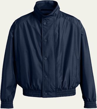 Giorgio Armani Mens Oversized Snap-Front Bomber Jacket