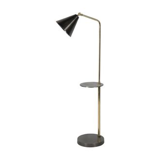 The Libra Company Amelie Floor Lamp With Table - Stainless Steel/Aluminium in Gold