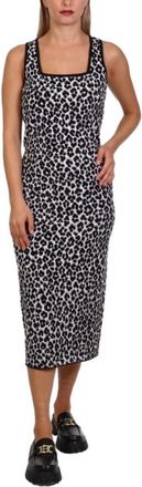 Michael Kors Leopard Jacquard Knit Dress - Dames - Casual kleedjes - Veelkleurig - S - Polyester - Kleedjes