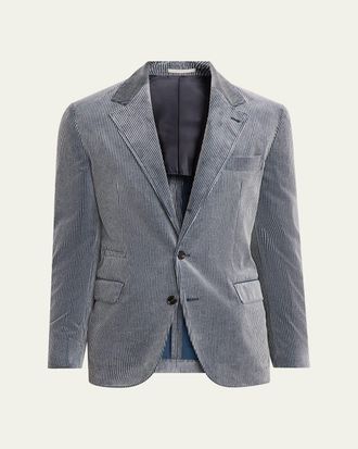 Brunello Cucinelli Mens Cotton and Cashmere Corduroy Single-Breasted Sport Coat